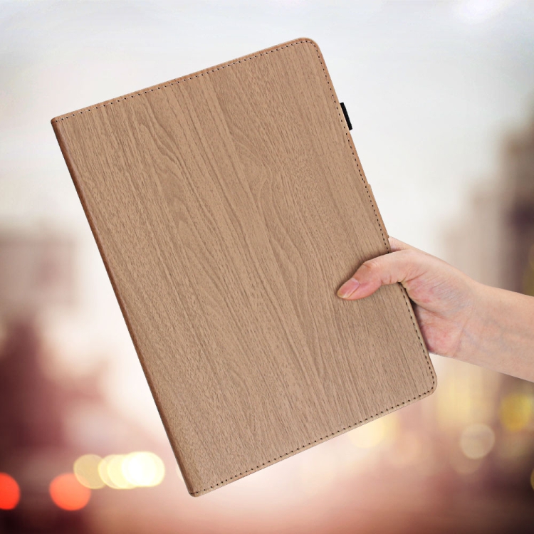 For iPad 9.7 inch 2017 / 2018 Wood Grain PU Leather + TPU Soft Bottom Case with Holder & Sleep / Wake-up Function(Dark Brown) For iPad 9.7 inch 2017 / 2018 Wood Grain PU Leather + TPU Soft Bottom Case with Holder & Sleep / Wake-up Function(Dark Brown)
