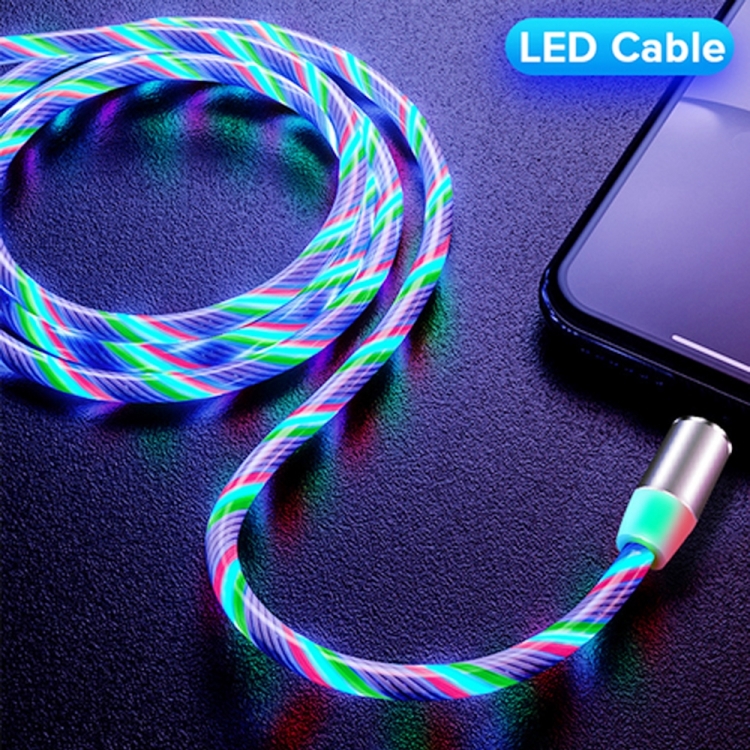 2 in 1 USB to 8 Pin + Micro USB Magnetic Suction Colorful Streamer Mobile Phone Charging Cable, Length: 1m(Color Light) 2 in 1 USB to 8 Pin + Micro USB Magnetic Suction Colorful Streamer Mobile Phone Charging Cable, Length: 1m(Color Light)