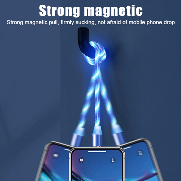 2 in 1 USB to 8 Pin + Micro USB Magnetic Suction Colorful Streamer Mobile Phone Charging Cable, Length: 1m(Color Light) 2 in 1 USB to 8 Pin + Micro USB Magnetic Suction Colorful Streamer Mobile Phone Charging Cable, Length: 1m(Color Light)
