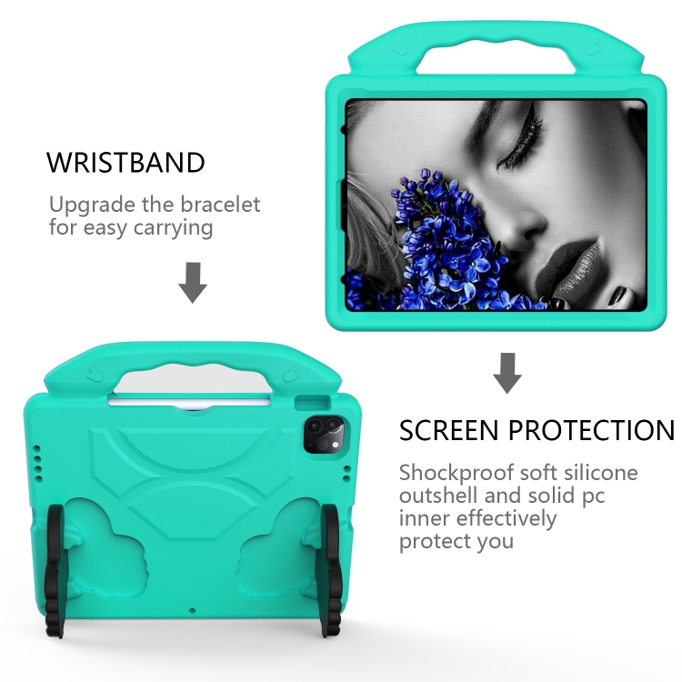 For iPad Pro 11 2020 EVA Shockproof Tablet Case with Thumb Bracket (Glacier Green) For iPad Pro 11 2020 EVA Shockproof Tablet Case with Thumb Bracket (Glacier Green)