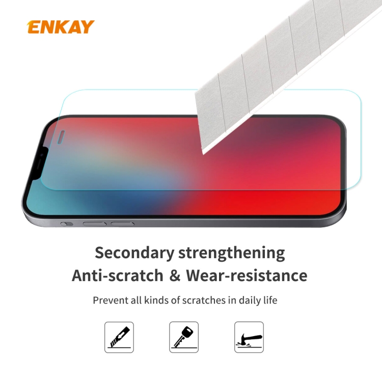 For iPhone 12 mini 10pcs ENKAY Hat-Prince 0.26mm 9H 2.5D Curved Edge Explosion-proof Tempered Glass Film