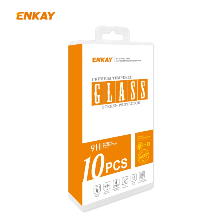 For iPhone 12 mini 10pcs ENKAY Hat-Prince 0.26mm 9H 2.5D Curved Edge Explosion-proof Tempered Glass Film
