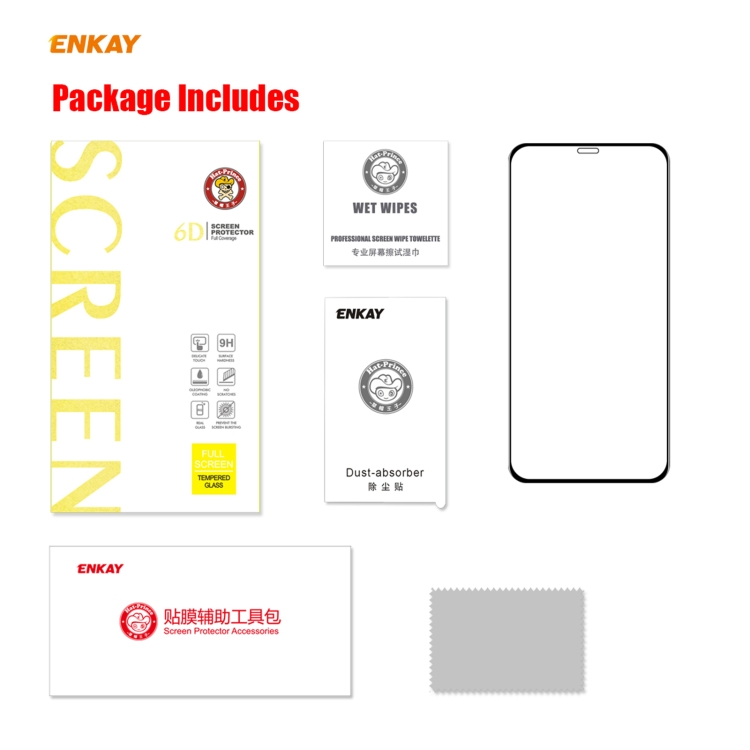 For iPhone 12 mini ENKAY Hat-Prince 0.26mm 9H 6D Curved Full Coverage Tempered Glass Protector For iPhone 12 mini ENKAY Hat-Prince 0.26mm 9H 6D Curved Full Coverage Tempered Glass Protector