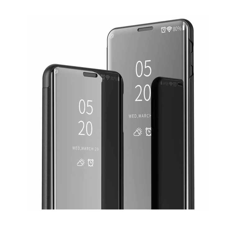 Housse étui Flip Case Pour LG Velvet - Noir Miroir Avec Rabat Et Fonction Clear View - Neuf