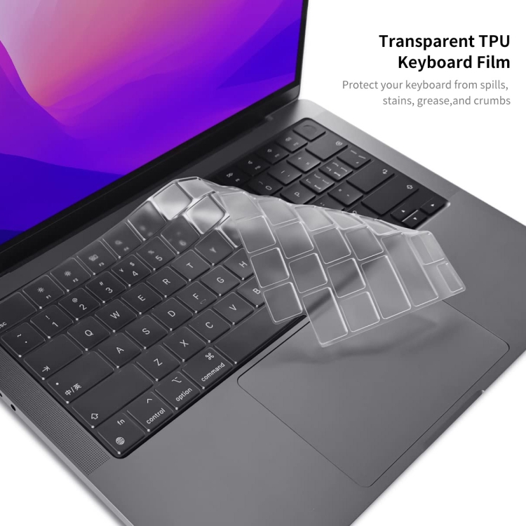 For MacBook Air 13.6 2022/2024 A2681 M2 / A3113 M3 EU Version ENKAY 3 in 1 Crystal Laptop Case with TPU Keyboard Film / Anti-dust Plugs (Deep Purple)