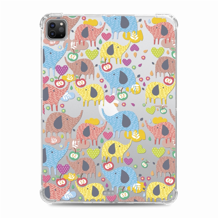 For iPad Pro 12.9 inch 2022 / 2021 / 2020 Colored Drawing Four-Corners Shockproof TPU Tablet Case(Color Elephant) For iPad Pro 12.9 inch 2022 / 2021 / 2020 Colored Drawing Four-Corners Shockproof TPU Tablet Case(Color Elephant)