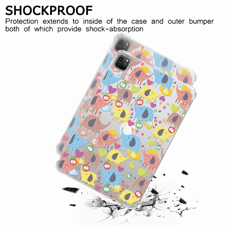For iPad Pro 12.9 inch 2022 / 2021 / 2020 Colored Drawing Four-Corners Shockproof TPU Tablet Case(Color Elephant) For iPad Pro 12.9 inch 2022 / 2021 / 2020 Colored Drawing Four-Corners Shockproof TPU Tablet Case(Color Elephant)