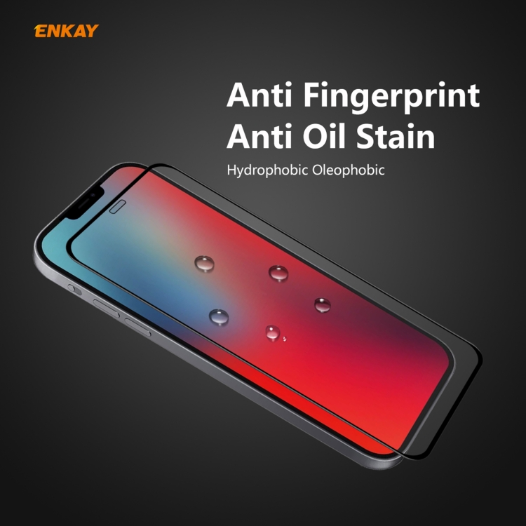 For iPhone 12 Pro Max 2pcs ENKAY Hat-Prince 0.26mm 9H 6D Curved Full Coverage Tempered Glass Protector