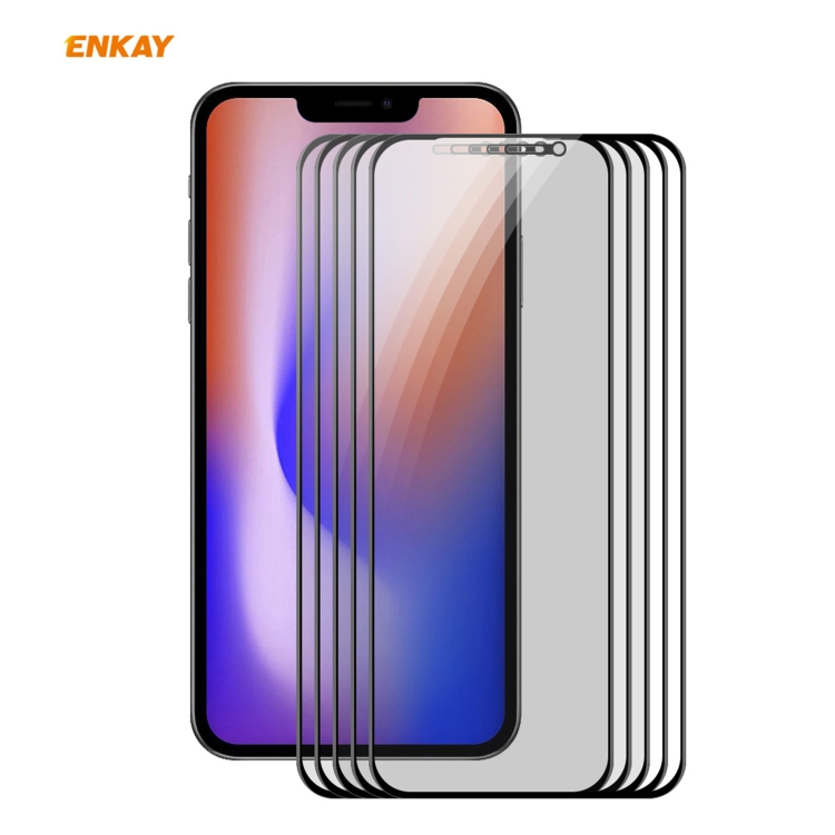 For iPhone 12 / 12 Pro 5pcs ENKAY Hat-Prince 0.26mm 9H 6D Privacy Anti-spy Full Screen Tempered Glass Film 6.1 For iPhone 12 / 12 Pro 5pcs ENKAY Hat-Prince 0.26mm 9H 6D Privacy Anti-spy Full Screen Tempered Glass Film 6.1
