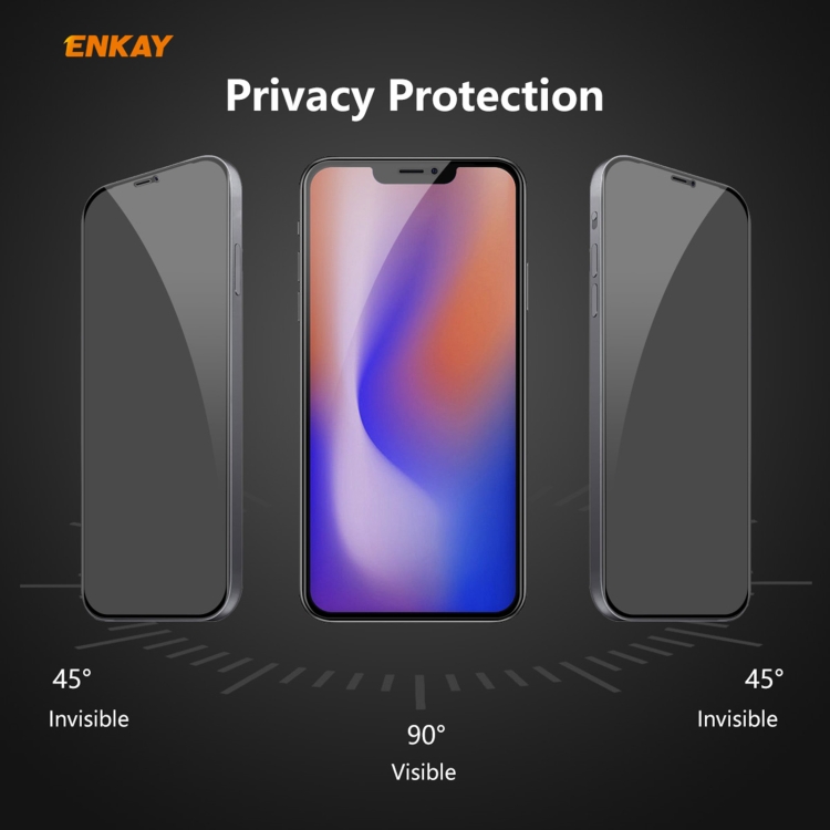 For iPhone 12 / 12 Pro 5pcs ENKAY Hat-Prince 0.26mm 9H 6D Privacy Anti-spy Full Screen Tempered Glass Film 6.1 For iPhone 12 / 12 Pro 5pcs ENKAY Hat-Prince 0.26mm 9H 6D Privacy Anti-spy Full Screen Tempered Glass Film 6.1