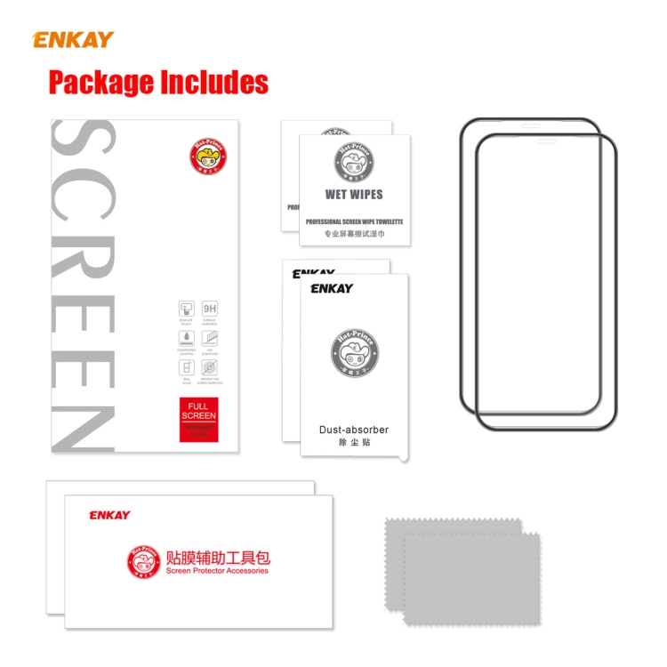 For iPhone 12 mini 2pcs ENKAY Hat-Prince Anti-drop Full Glue Tempered Glass Full Screen Film Anti-fall Protector For iPhone 12 mini 2pcs ENKAY Hat-Prince Anti-drop Full Glue Tempered Glass Full Screen Film Anti-fall Protector