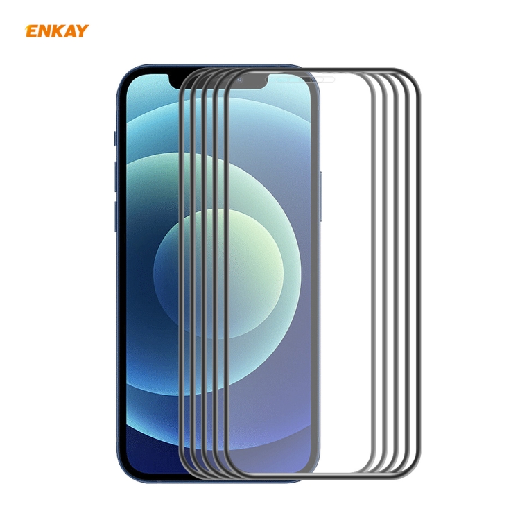 For iPhone 12 / 12 Pro 5pcs ENKAY Hat-Prince Anti-drop Full Glue Tempered Glass Full Screen Film Anti-fall Protector For iPhone 12 / 12 Pro 5pcs ENKAY Hat-Prince Anti-drop Full Glue Tempered Glass Full Screen Film Anti-fall Protector