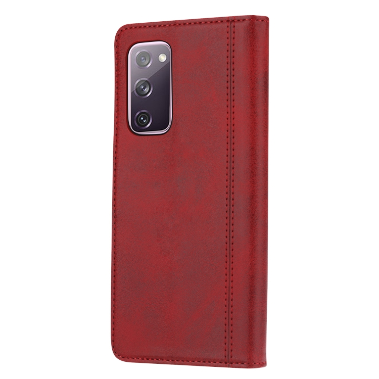 For Samsung Galaxy S20 FE / S20 Lite Calf Texture Double Fold Clasp Horizontal Flip Leather Case with Photo Frame & Holder & Card Slots & Wallet(Red) For Samsung Galaxy S20 FE / S20 Lite Calf Texture Double Fold Clasp Horizontal Flip Leather Case with Photo Frame & Holder & Card Slots & Wallet(Red)