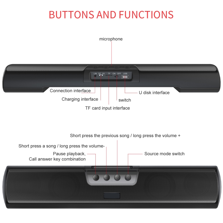 C3 TWS 20W Wireless Outdoor Portable Bluetooth Speaker Super Bass Home Theater Subwoofer Soundbar Audio, Support TF Card C3 TWS 20W Wireless Outdoor Portable Bluetooth Speaker Super Bass Home Theater Subwoofer Soundbar Audio, Support TF Card