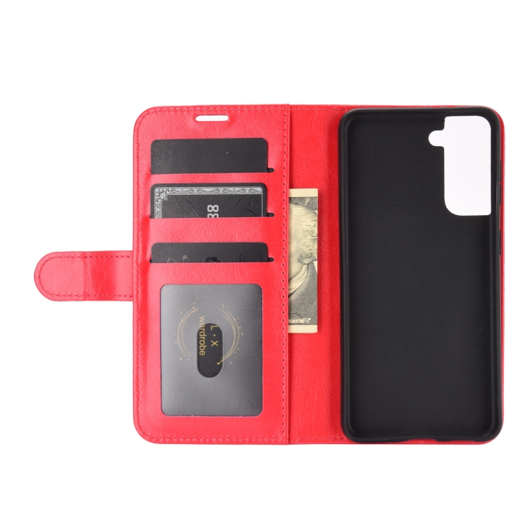 For Samsung Galaxy S21 5G R64 Texture Single Horizontal Flip Protective Case with Holder & Card Slots & Wallet& Photo Frame(Red)