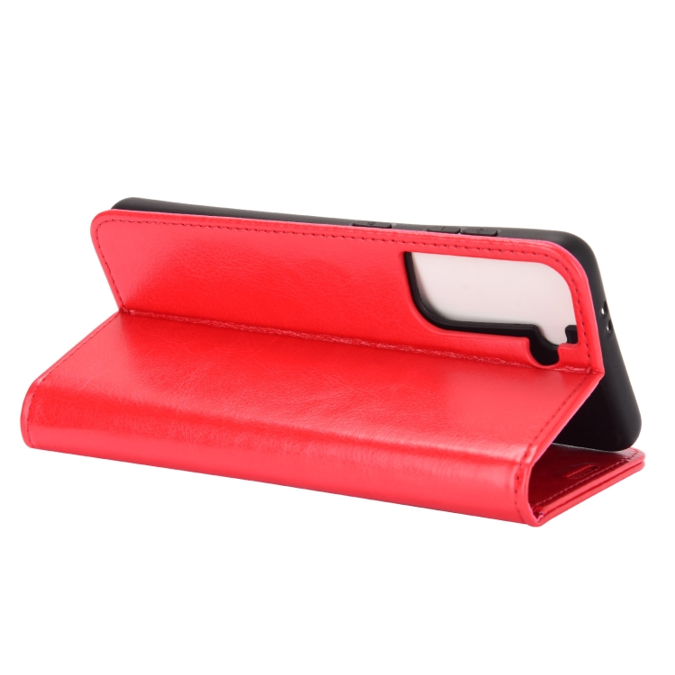 For Samsung Galaxy S21 5G R64 Texture Single Horizontal Flip Protective Case with Holder & Card Slots & Wallet& Photo Frame(Red)