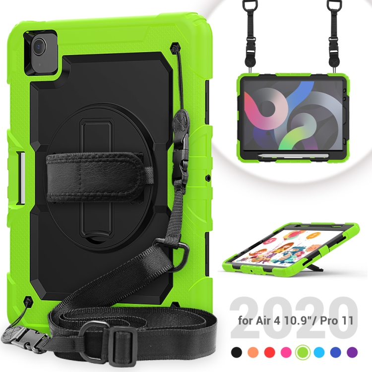For iPad Air 2022 / 2020 10.9 Shockproof Black Silica Gel + Colorful PC Protective Case(Green) For iPad Air 2022 / 2020 10.9 Shockproof Black Silica Gel + Colorful PC Protective Case(Green)