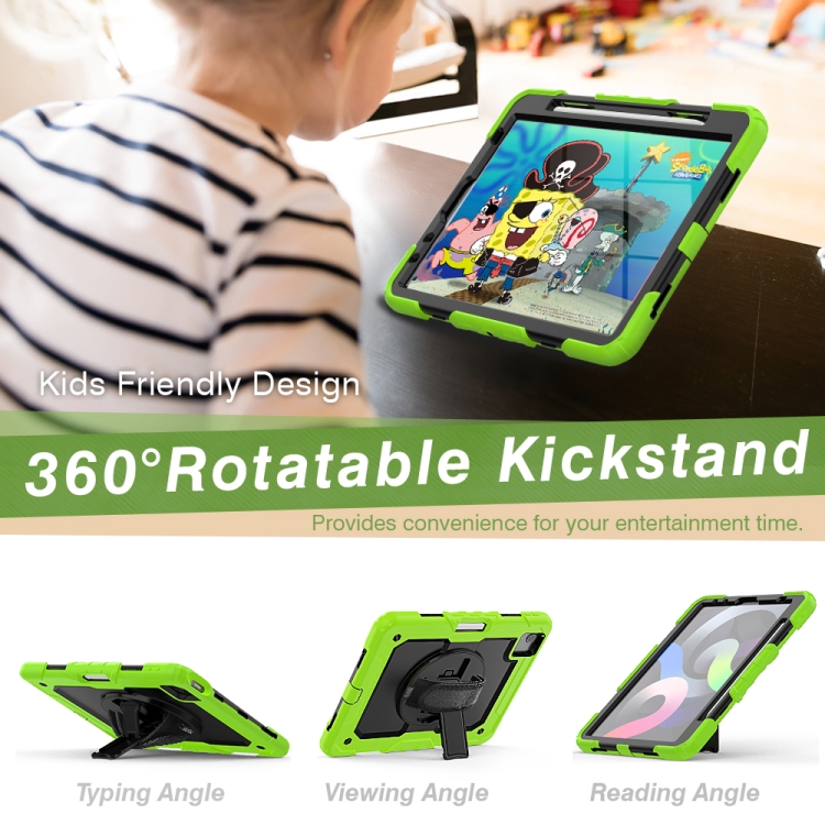 For iPad Air 2022 / 2020 10.9 Shockproof Black Silica Gel + Colorful PC Protective Case(Green) For iPad Air 2022 / 2020 10.9 Shockproof Black Silica Gel + Colorful PC Protective Case(Green)