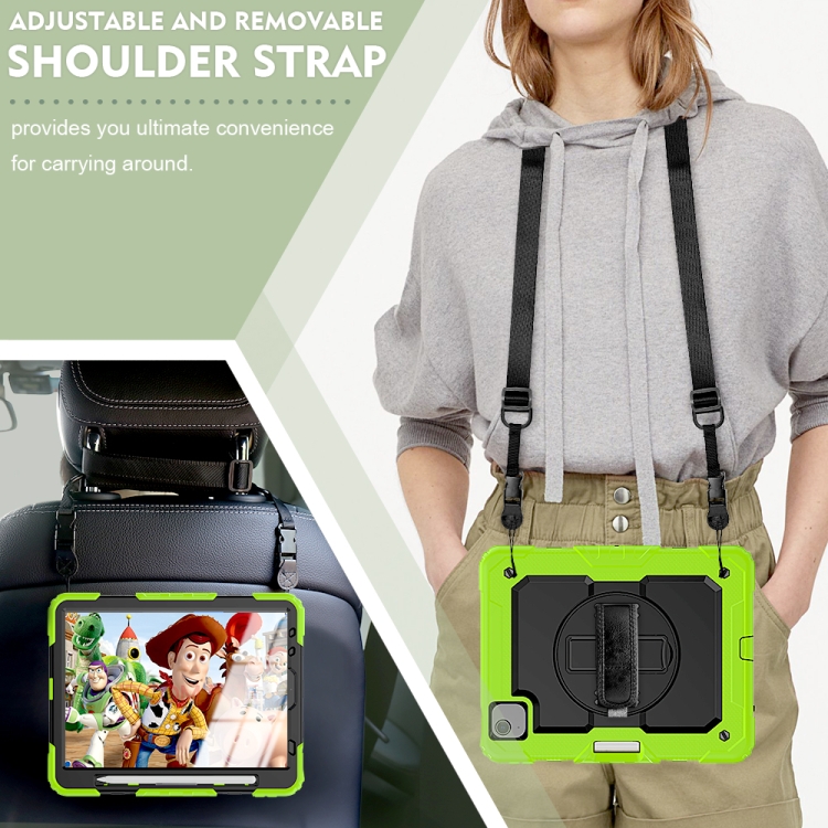 For iPad Air 2022 / 2020 10.9 Shockproof Black Silica Gel + Colorful PC Protective Case(Green) For iPad Air 2022 / 2020 10.9 Shockproof Black Silica Gel + Colorful PC Protective Case(Green)