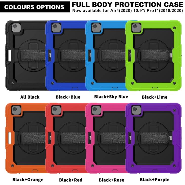 For iPad Air 2022 / 2020 10.9 Shockproof Black Silica Gel + Colorful PC Protective Case(Green) For iPad Air 2022 / 2020 10.9 Shockproof Black Silica Gel + Colorful PC Protective Case(Green)