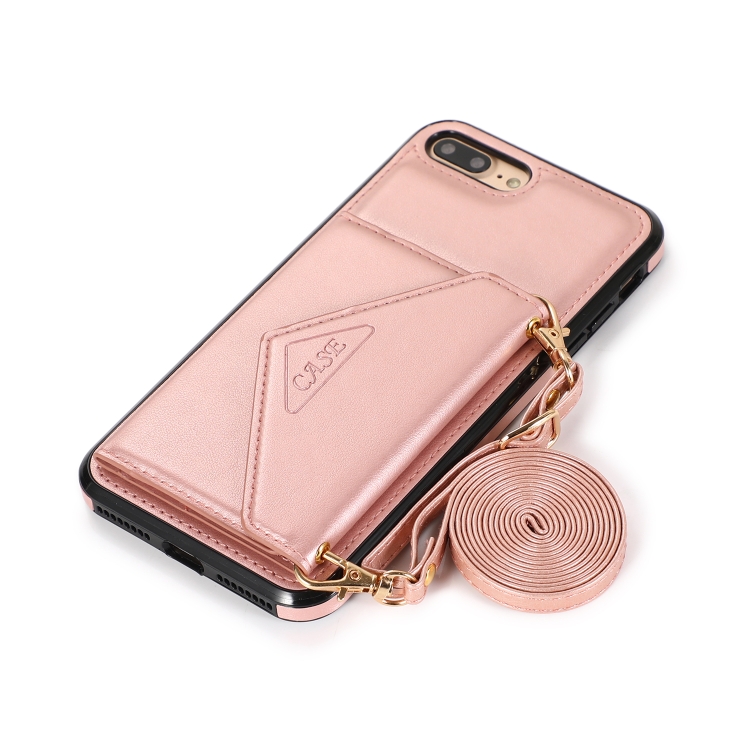 For iPhone SE 2022 / SE 2020 / 8 / 7 Multi-functional Cross-body Card Bag TPU+PU Back Cover Case with Holder & Card Slot & Wallet(Rose Gold) For iPhone SE 2022 / SE 2020 / 8 / 7 Multi-functional Cross-body Card Bag TPU+PU Back Cover Case with Holder & Card Slot & Wallet(Rose Gold)