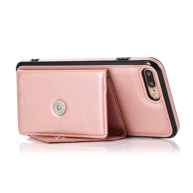 For iPhone SE 2022 / SE 2020 / 8 / 7 Multi-functional Cross-body Card Bag TPU+PU Back Cover Case with Holder & Card Slot & Wallet(Rose Gold) For iPhone SE 2022 / SE 2020 / 8 / 7 Multi-functional Cross-body Card Bag TPU+PU Back Cover Case with Holder & Card Slot & Wallet(Rose Gold)