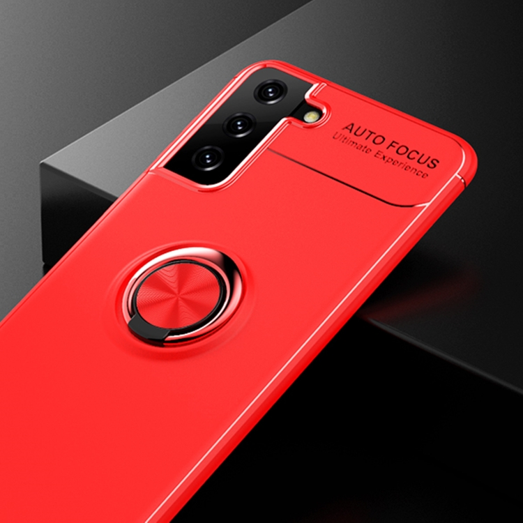 For Samsung Galaxy S21 5G Metal Ring Holder 360 Degree Rotating TPU Case(Red+Red) For Samsung Galaxy S21 5G Metal Ring Holder 360 Degree Rotating TPU Case(Red+Red)