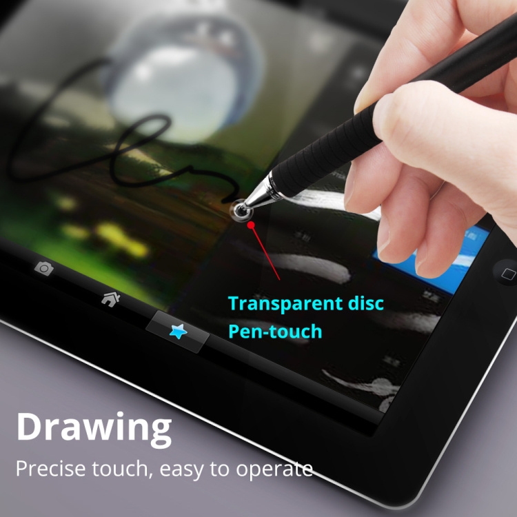 AT-12 3 en 1 bolígrafo capacitivo de pantalla táctil con bolígrafo de escritura común y función de bolígrafo de escritura para teléfono móvil adecuado para Apple / Huawei / Samsung (plateado) - B2