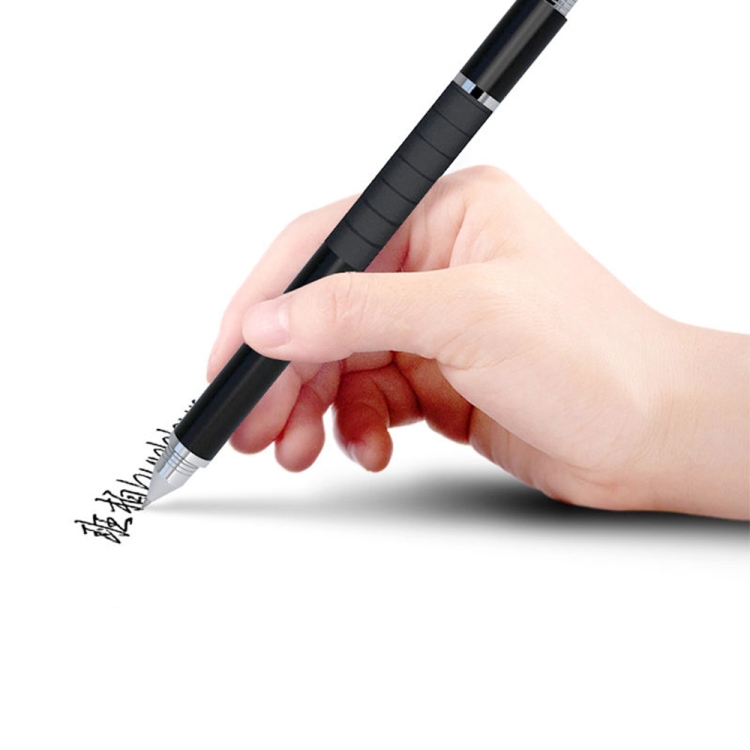 AT-12 3 en 1 bolígrafo capacitivo de pantalla táctil con bolígrafo de escritura común y función de bolígrafo de escritura para teléfono móvil adecuado para Apple / Huawei / Samsung (plateado) - B3