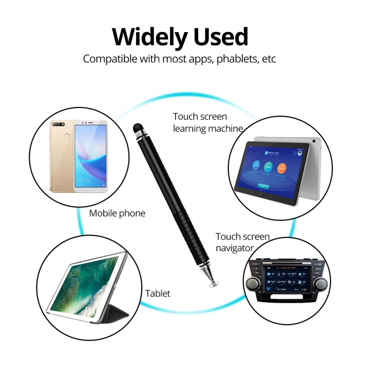 AT-12 3 en 1 bolígrafo capacitivo de pantalla táctil con bolígrafo de escritura común y función de bolígrafo de escritura para teléfono móvil adecuado para Apple / Huawei / Samsung (plateado) - B5
