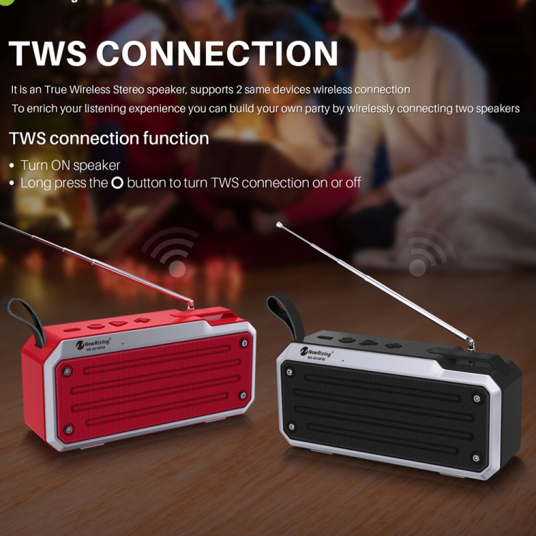 Coluna Bluetooth Portátil 3w Fm/Sd Preto-Vermelho - Div