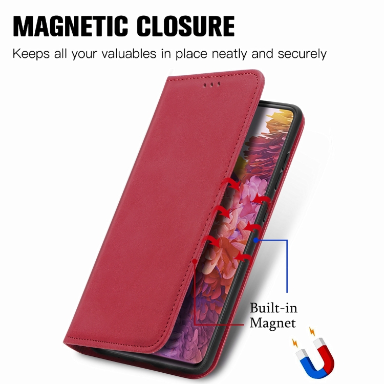 Retro Skin Feel Business Magnetic Horizontal Flip Leather Case With Holder & Card Slots & Wallet & Photo Frame For Samsung Galaxy S20 FE(Red) Retro Skin Feel Business Magnetic Horizontal Flip Leather Case With Holder & Card Slots & Wallet & Photo Frame For Samsung Galaxy S20 FE(Red)