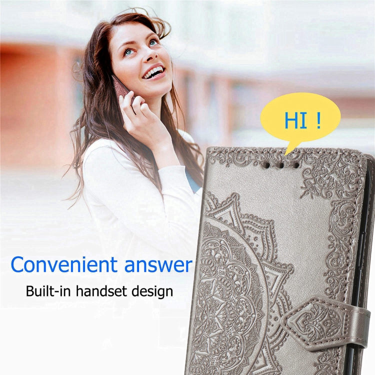For Samsung Galaxy S21 5G Mandala Flower Embossed Horizontal Flip Leather Case with Holder & Three Card Slots & Wallet & Lanyard(Grey) For Samsung Galaxy S21 5G Mandala Flower Embossed Horizontal Flip Leather Case with Holder & Three Card Slots & Wallet & Lanyard(Grey)