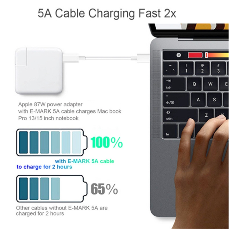 PD65W-A9 PD 65W Dual Dort USB-C / Type-C + Dual USB Charger with 5A USB-C / Type-C to USB-C / Type-C Fast Charging Cable for Apple MacBook Series US Plug PD65W-A9 PD 65W Dual Dort USB-C / Type-C + Dual USB Charger with 5A USB-C / Type-C to USB-C / Type-C Fast Charging Cable for Apple MacBook Series US Plug