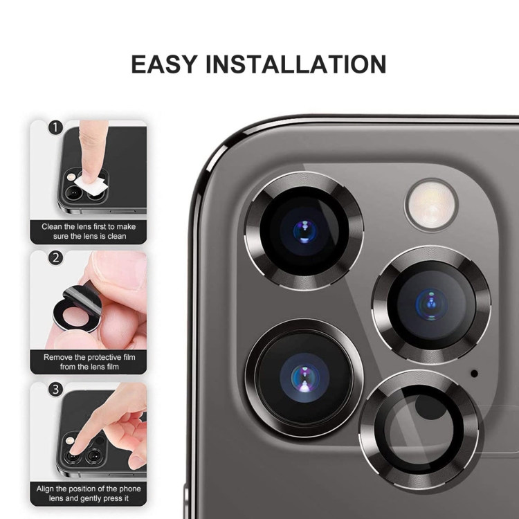 For iPhone 12 Pro ENKAY Hat-Prince Aluminium Alloy + Tempered Glass Camera Lens Cover Full Coverage Protector(Black) For iPhone 12 Pro ENKAY Hat-Prince Aluminium Alloy + Tempered Glass Camera Lens Cover Full Coverage Protector(Black)