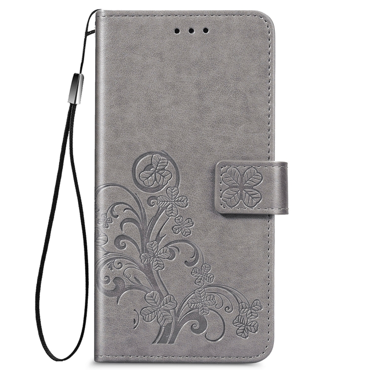 Four-leaf Clasp Embossed Buckle Mobile Phone Protection Leather Case with Lanyard & Card Slot & Wallet & Bracket Function For Samsung Galaxy S21 5G(Grey) Four-leaf Clasp Embossed Buckle Mobile Phone Protection Leather Case with Lanyard & Card Slot & Wallet & Bracket Function For Samsung Galaxy S21 5G(Grey)