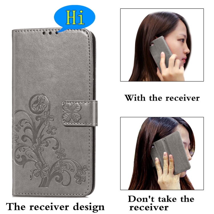 Four-leaf Clasp Embossed Buckle Mobile Phone Protection Leather Case with Lanyard & Card Slot & Wallet & Bracket Function For Samsung Galaxy S21 5G(Grey) Four-leaf Clasp Embossed Buckle Mobile Phone Protection Leather Case with Lanyard & Card Slot & Wallet & Bracket Function For Samsung Galaxy S21 5G(Grey)