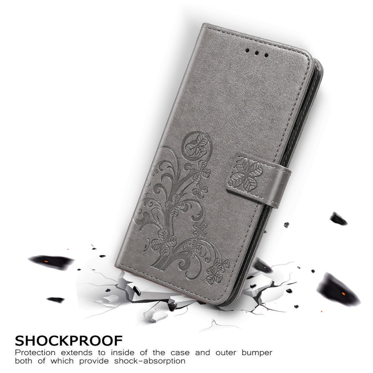 Four-leaf Clasp Embossed Buckle Mobile Phone Protection Leather Case with Lanyard & Card Slot & Wallet & Bracket Function For Samsung Galaxy S21 5G(Grey) Four-leaf Clasp Embossed Buckle Mobile Phone Protection Leather Case with Lanyard & Card Slot & Wallet & Bracket Function For Samsung Galaxy S21 5G(Grey)