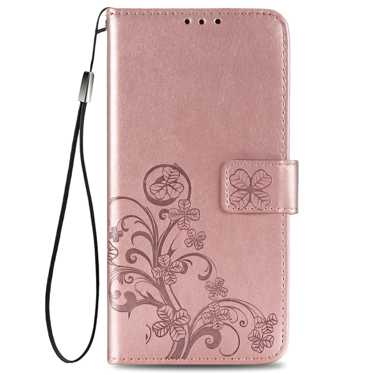 Four-leaf Clasp Embossed Buckle Mobile Phone Protection Leather Case with Lanyard & Card Slot & Wallet & Bracket Function For Samsung Galaxy S21 Ultra 5G(Rose Gold) Four-leaf Clasp Embossed Buckle Mobile Phone Protection Leather Case with Lanyard & Card Slot & Wallet & Bracket Function For Samsung Galaxy S21 Ultra 5G(Rose Gold)
