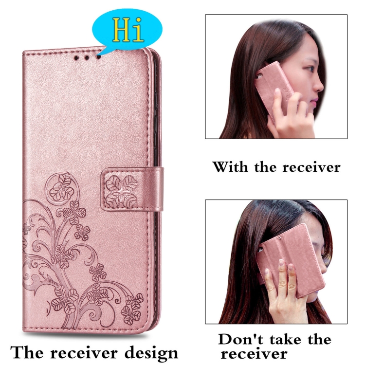 Four-leaf Clasp Embossed Buckle Mobile Phone Protection Leather Case with Lanyard & Card Slot & Wallet & Bracket Function For Samsung Galaxy S21 Ultra 5G(Rose Gold) Four-leaf Clasp Embossed Buckle Mobile Phone Protection Leather Case with Lanyard & Card Slot & Wallet & Bracket Function For Samsung Galaxy S21 Ultra 5G(Rose Gold)