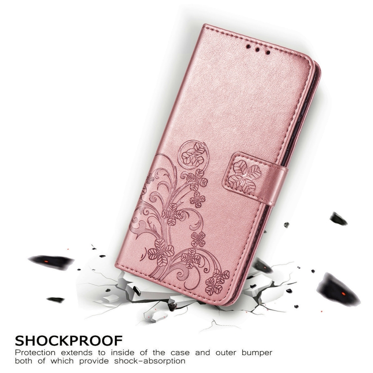 Four-leaf Clasp Embossed Buckle Mobile Phone Protection Leather Case with Lanyard & Card Slot & Wallet & Bracket Function For Samsung Galaxy S21 Ultra 5G(Rose Gold) Four-leaf Clasp Embossed Buckle Mobile Phone Protection Leather Case with Lanyard & Card Slot & Wallet & Bracket Function For Samsung Galaxy S21 Ultra 5G(Rose Gold)
