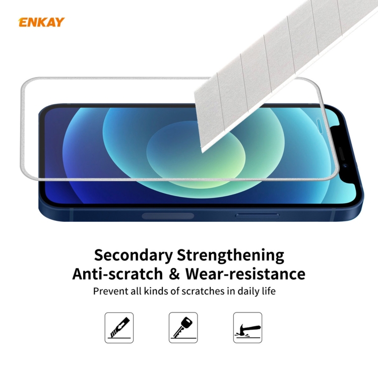 For iPhone 12 / 12 Pro 2pcs ENKAY Hat-Prince 0.2mm 9H Titanium Alloy Curved Edge Explosion-proof Tempered Glass Full Coverage Screen Protector(Silver) For iPhone 12 / 12 Pro 2pcs ENKAY Hat-Prince 0.2mm 9H Titanium Alloy Curved Edge Explosion-proof Tempered Glass Full Coverage Screen Protector(Silver)