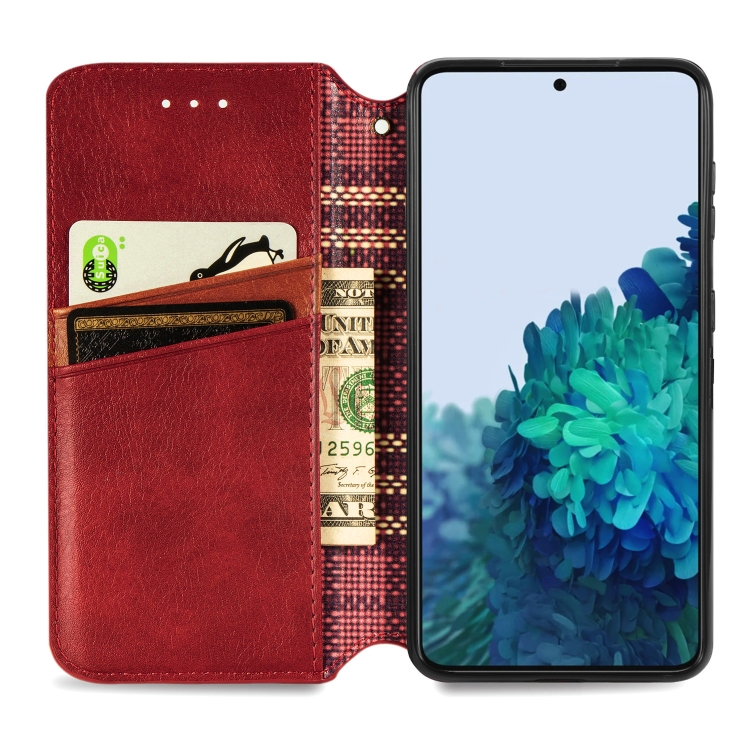For Samsung Galaxy S21 5G Cubic Grid Pressed Horizontal Flip Magnetic PU Leather Case with Holder & Card Slots & Wallet(Red) For Samsung Galaxy S21 5G Cubic Grid Pressed Horizontal Flip Magnetic PU Leather Case with Holder & Card Slots & Wallet(Red)