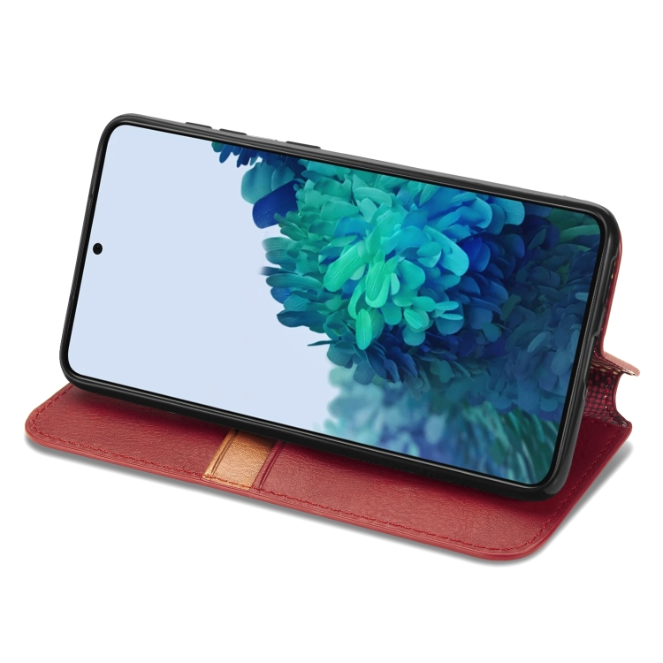 For Samsung Galaxy S21 5G Cubic Grid Pressed Horizontal Flip Magnetic PU Leather Case with Holder & Card Slots & Wallet(Red) For Samsung Galaxy S21 5G Cubic Grid Pressed Horizontal Flip Magnetic PU Leather Case with Holder & Card Slots & Wallet(Red)