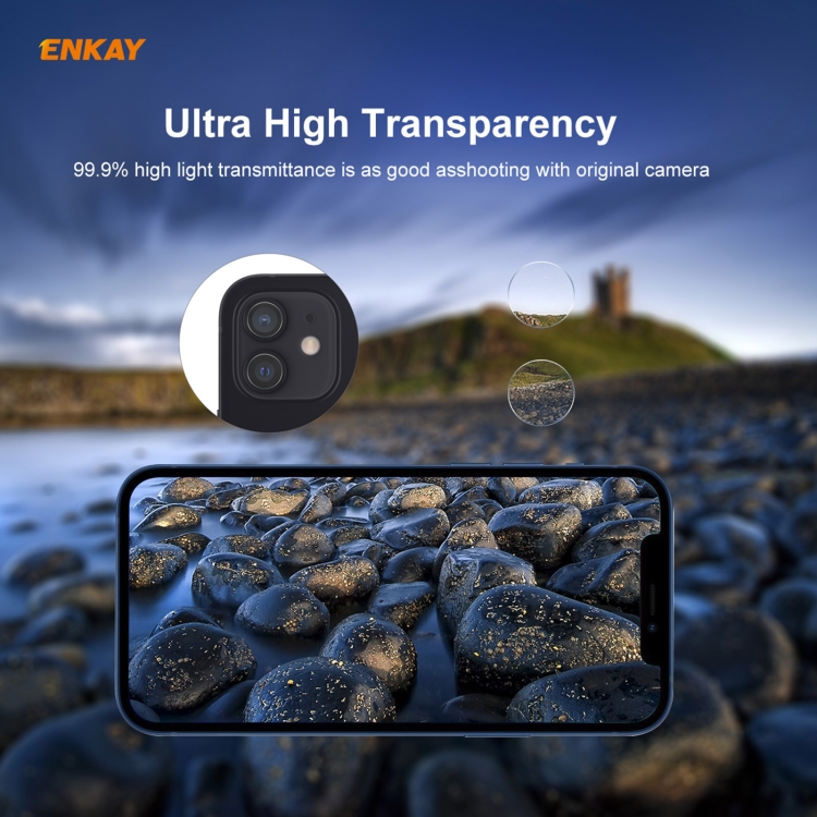 For iPhone 12 / 12 mini 5Set ENKAY 0.2mm 9H 2.15D Round Edge Rear Camera Lens Tempered Glass Film
