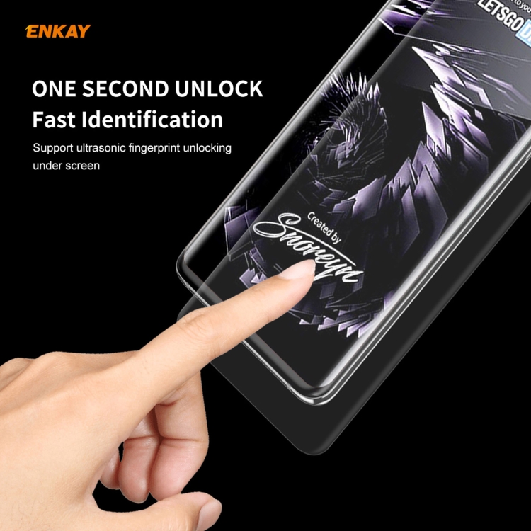 For Samsung Galaxy S21 Ultra 5G Hat-Prince ENKAY Clear TPU Shockproof Case Soft Anti-slip Cover + 3D Full Screen PET Curved Hot Bending HD Screen Protector Soft Film, Support Fingerprint Unlock