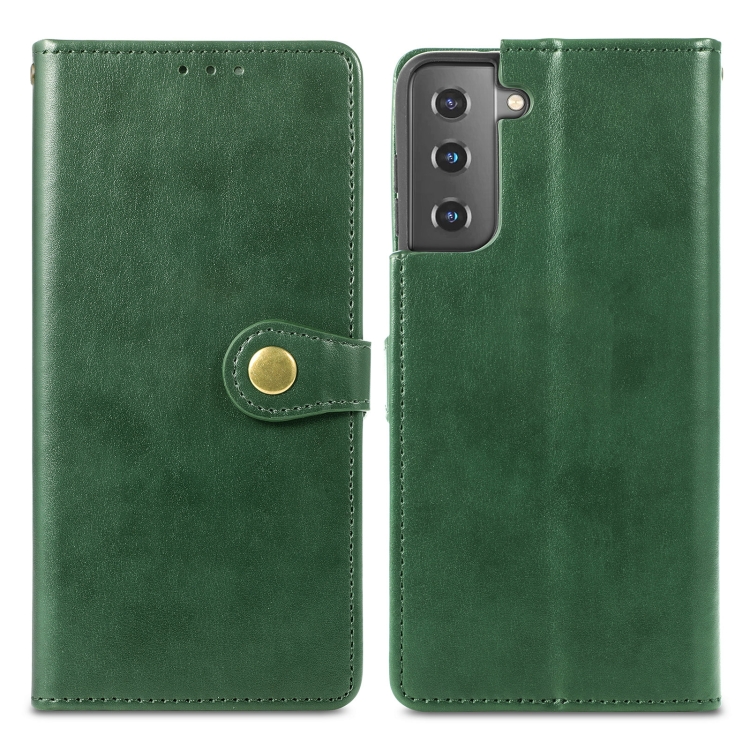 For Samsung Galaxy S21 5G Retro Solid Color Leather Buckle Phone Case with Lanyard & Photo Frame & Card Slot & Wallet & Stand Function(Green) For Samsung Galaxy S21 5G Retro Solid Color Leather Buckle Phone Case with Lanyard & Photo Frame & Card Slot & Wallet & Stand Function(Green)