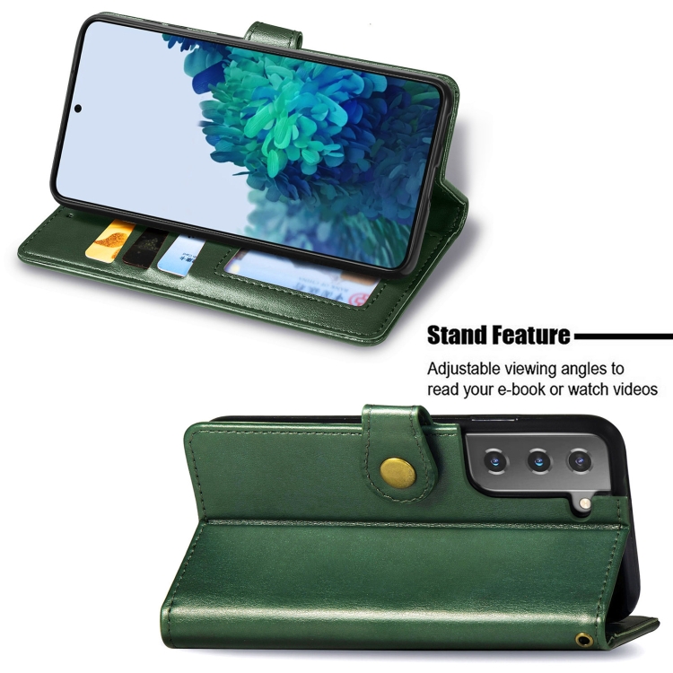 For Samsung Galaxy S21 5G Retro Solid Color Leather Buckle Phone Case with Lanyard & Photo Frame & Card Slot & Wallet & Stand Function(Green) For Samsung Galaxy S21 5G Retro Solid Color Leather Buckle Phone Case with Lanyard & Photo Frame & Card Slot & Wallet & Stand Function(Green)