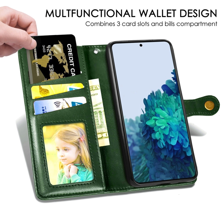For Samsung Galaxy S21 5G Retro Solid Color Leather Buckle Phone Case with Lanyard & Photo Frame & Card Slot & Wallet & Stand Function(Green) For Samsung Galaxy S21 5G Retro Solid Color Leather Buckle Phone Case with Lanyard & Photo Frame & Card Slot & Wallet & Stand Function(Green)