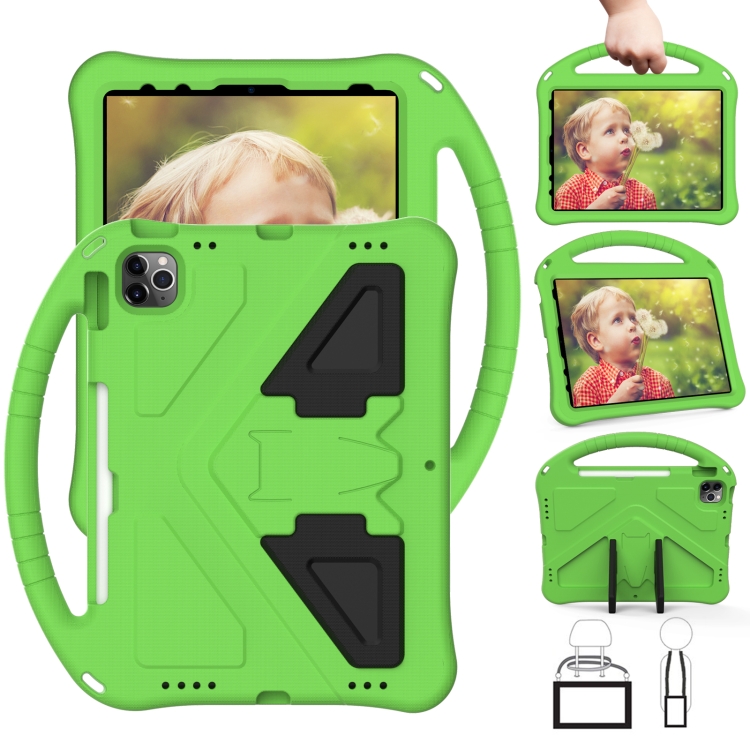 For iPad Pro 11(2020&2018) EVA Flat Anti Falling Protective Tablet Case Shell with Holder(Green) For iPad Pro 11(2020&2018) EVA Flat Anti Falling Protective Tablet Case Shell with Holder(Green)